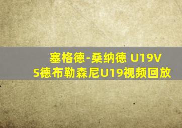 塞格德-桑纳德 U19VS德布勒森尼U19视频回放